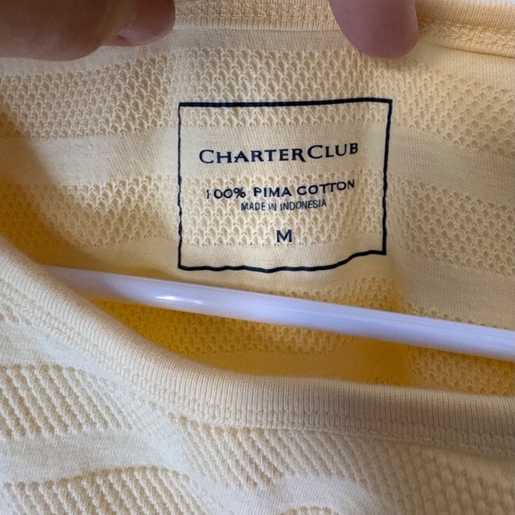 Charter Club Tee M Yellow Short Sleeves Cotton - Picture 3 of 5